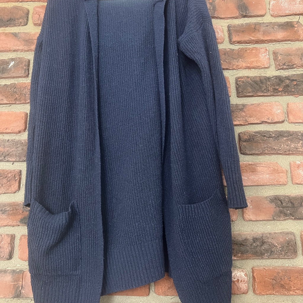 Navy Hooded Cardigan